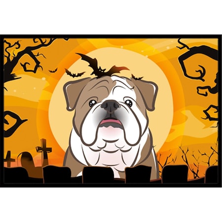 Jensendistributionservices Halloween English Bulldog Indoor & Outdoor Mat, 18 x 27 in. MI2556832
